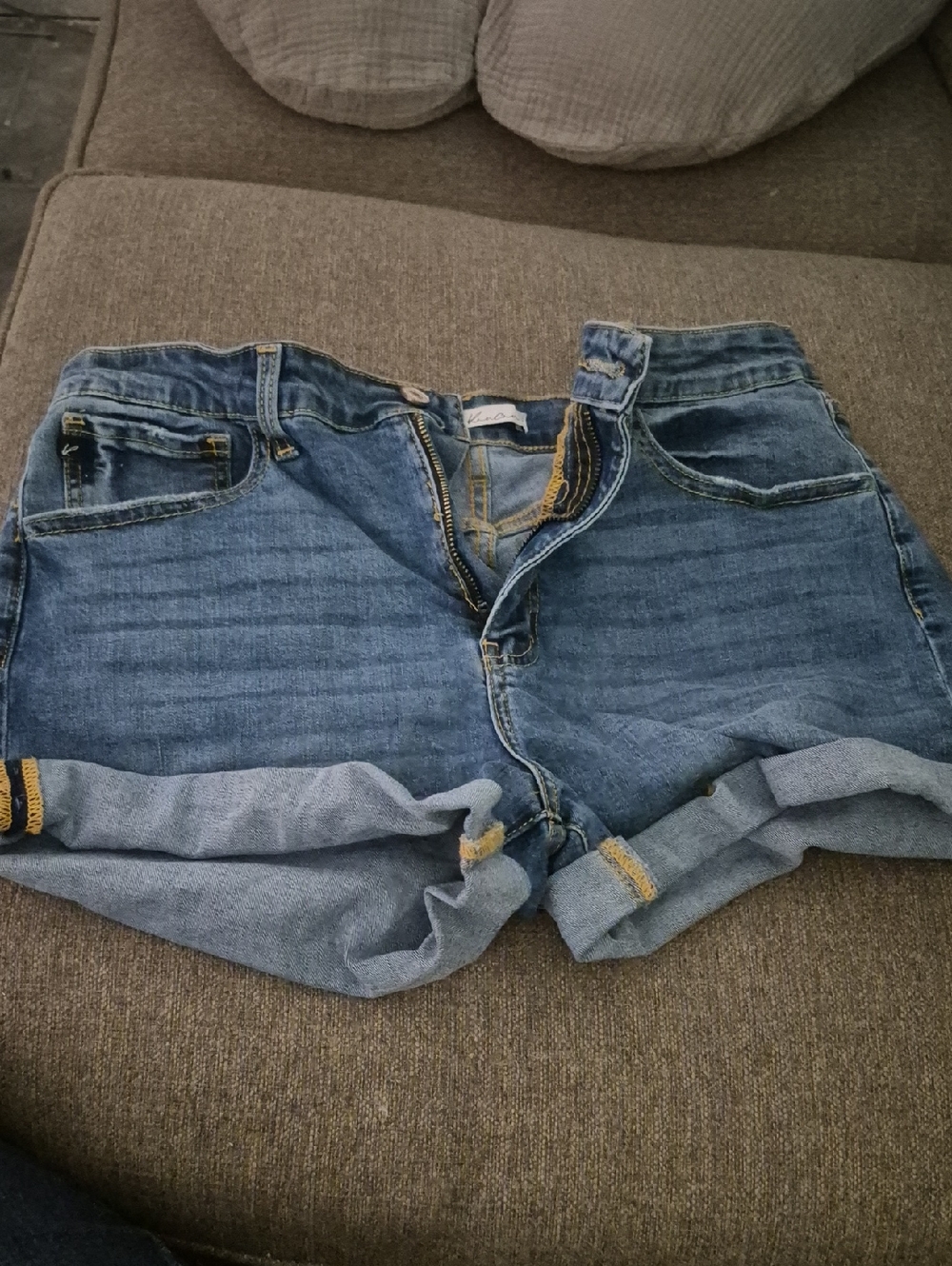 KanCan Medium Blue Boyfriend Denim Shorts